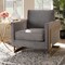 Baxton Studio Matteo Grey Velvet Upholstered Gold Finished Armchair 156-9783 - alternate 9